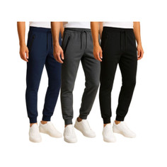 Men's Fleece Joggers with Tech Zipper Pockets (3-Pack) product